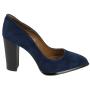 Women's high heels shoes blue made of suede leather
