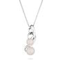 Сребърно колие със сладководни бели перли IP1075 Swan