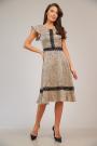 Women's elegant dress in beige color with lace bands 72218-233