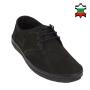 Men's black nubuck leather shoes 33641