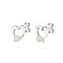 Silver heart pendant necklace with natural white pearl LA123EW Swan