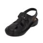 Men's black leather sandals with velcro fasterning 19254