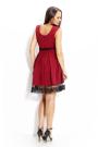 Formal dress in burgundy color with lace curb