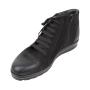 Men's black leather boots with zipper and warm lining 20562