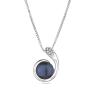 Silver necklace with natural black pearl and zircons CAA089NB Swan