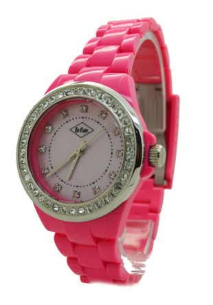 Дамски часовник с кристали Swarovski и розова каишка Lee Cooper LC-1473L-A