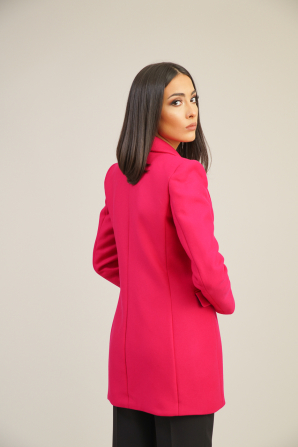 Women's coat straight silhouette color cyclamen 42115-703