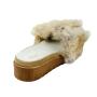 Women's rabbit fur flip-flops