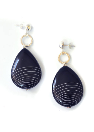 Стилни обици в черно Dannyra Jewels