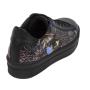 Women's black leather trainers with drawn print leather 34183