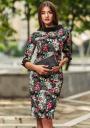Women dress in color pattern with scarf collar Avangard