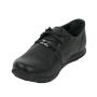Women's black leather shoes with perfaration 32427