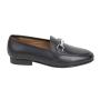 Women's moccasins elegant model low heel in black color with buckle HARMONY11GREYL