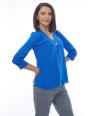 Women's blouse in aquamarine with brooch 81921-406