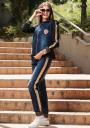 Women's sports jeans with side edging Avangard