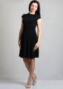 Women's black dress with scarf-neck RUMENA