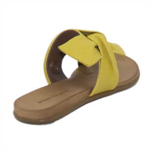 Papuci dama piele naturala cu culoare galbena KIRA162YELLOW