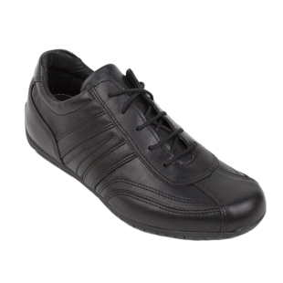 Men's black sneakers with oval front 094BLACK
