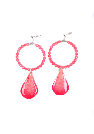 Обици с Майорка перли и листа от орхидея Dannyra Jewels