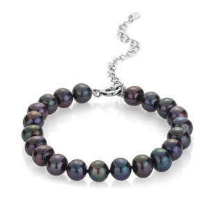 Bracelate with fresh water black pearls 7,5-8mm R04378BB Swan