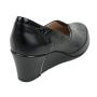 Women's black croco effect leather shoes