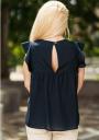 Women's blouse with curls on the sleeves with floral pattern Avangard