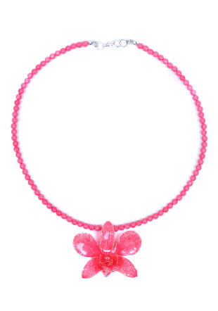 Колие от Майорка перли и естествена орхидея Dannyra Jewels