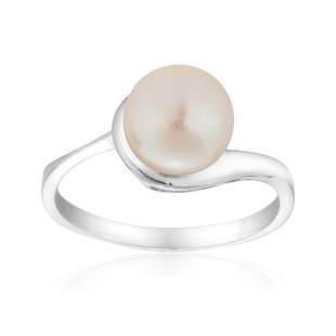 Silver ring with white freshwater pearl SR0028W Swan