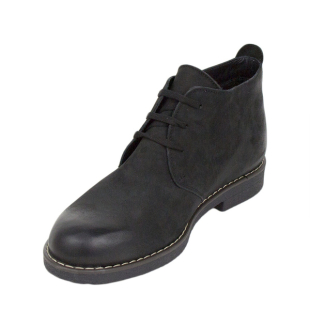 Men's black nubuck leather boots 20541