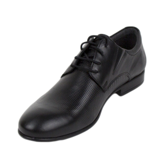 Men's black leather evening shoes 33171