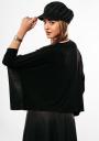 Elegant women's blouse with a free silhouette in gray and black Avangard