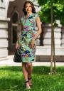 Elegant dress in a colorful green motif  Avangard