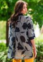 Shirt tunic of blue flowers with buttons Avangard