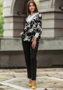 Women's suit made of multicolored shirt and black trousers Avangard