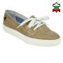 Women's beige leather mocassins with ties