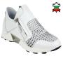 Дамски спортни бели обувки от естествена кожа с мрежа Delaya02white
