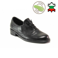 Women's shoes made of genuine leather in black color with anatomical sole 21043