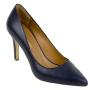 Elegant Women's High Heel 9cm Blue Leather Pointed Toe Shoes 19839BLUE