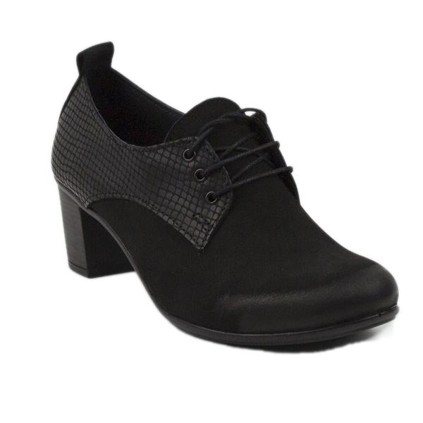 Women's elegant black low heel shoes 1714BLACK Ladies casual