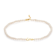 Колие със сладководни бели перли RLOVENWG Swan