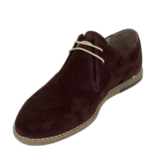 Men's burgundy suede leather shoes 33170