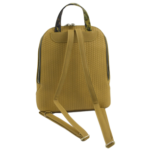 Casual women's backpack bag with yellow flowers 786-111