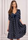 Long women's dress blue color with dots Avangard