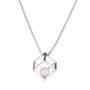 Silver necklace with natural white pearl CAA086NW Swan