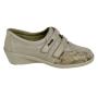 Ladies orthopedic beige leather shoes in combination with stretch