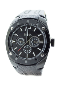 Lee Cooper LC-28G-B Men's leather strap black colour watch