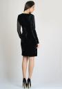 Black elegant dress made of silk  velvet with lace RUMENA