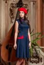 Rochie albastră cu elemente roşii Avangard