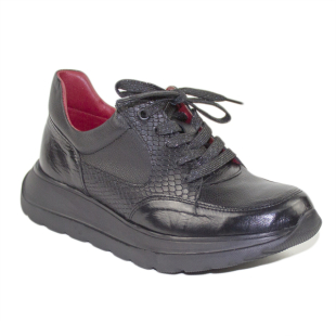 Дамски черни маратонки от естествена кожа 2283BLACKY