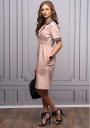 Ladies elegant dress in pale pink color with buttons Avangrard